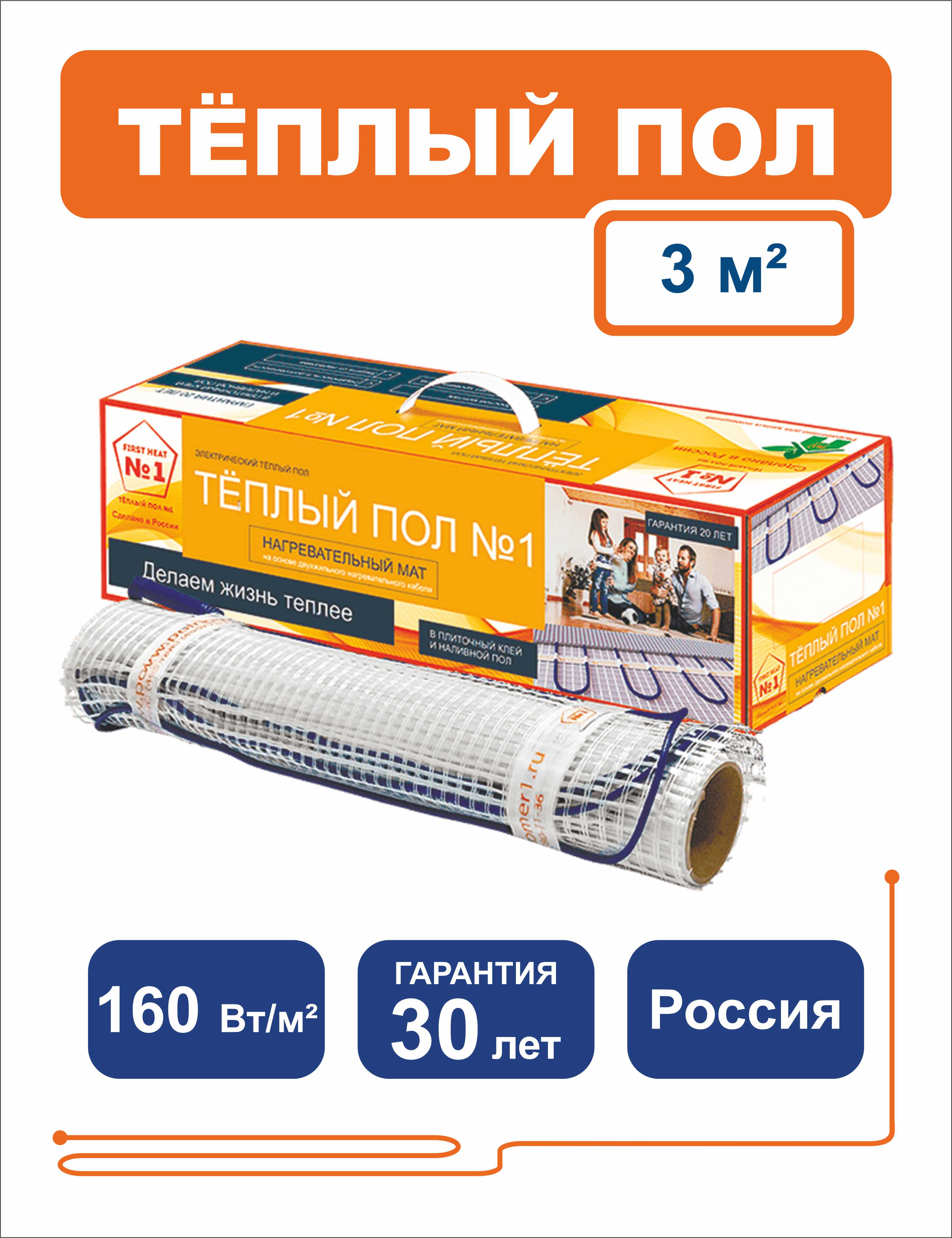 Нагревательный  МАТ ТСП-480-3,0